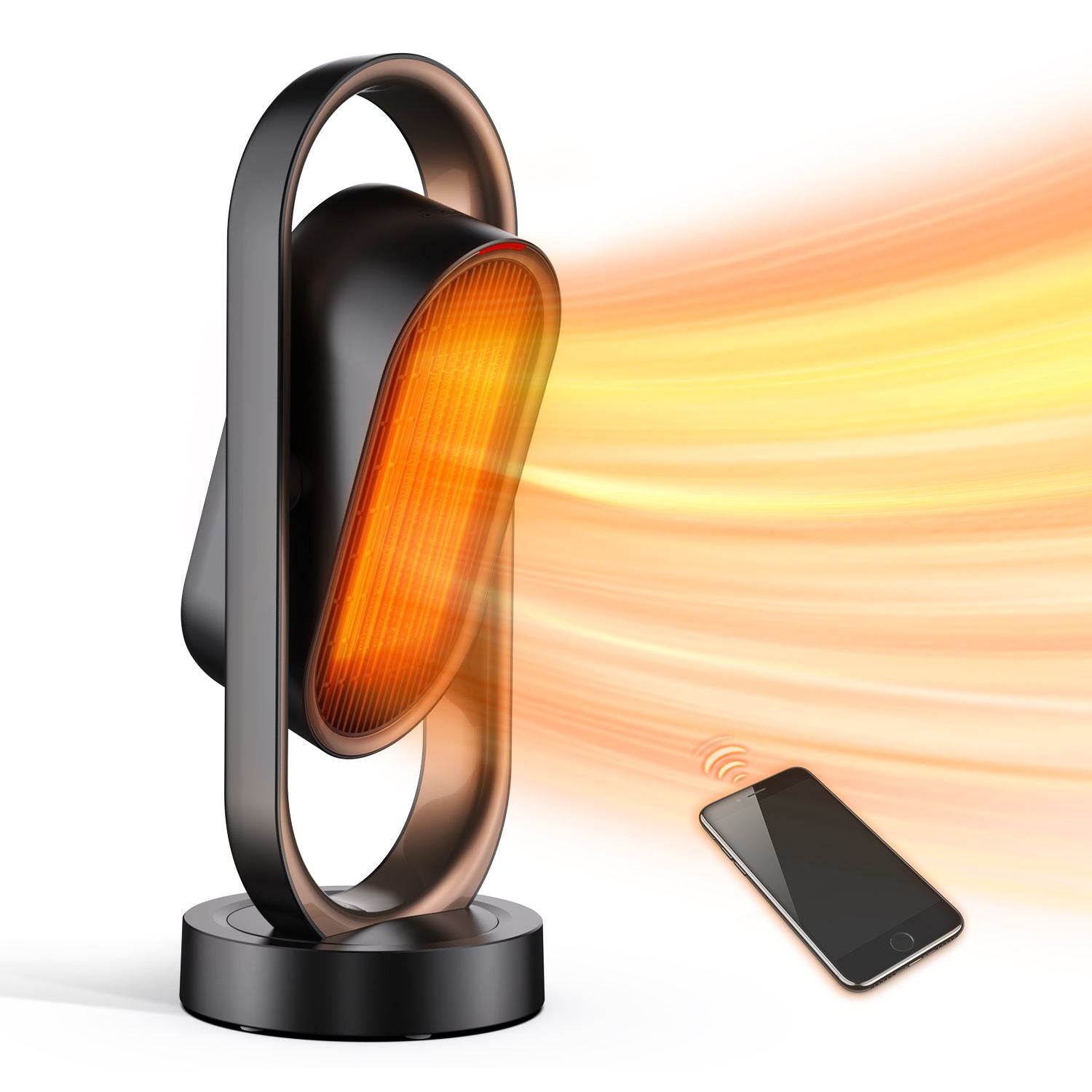 1500W Oscillating Space Heater for Indoor Use, Fast Heating Within 2s with PTC Heating Tech, 3 Timers & 3 Temperature Settings with Remote Control for Office and Home